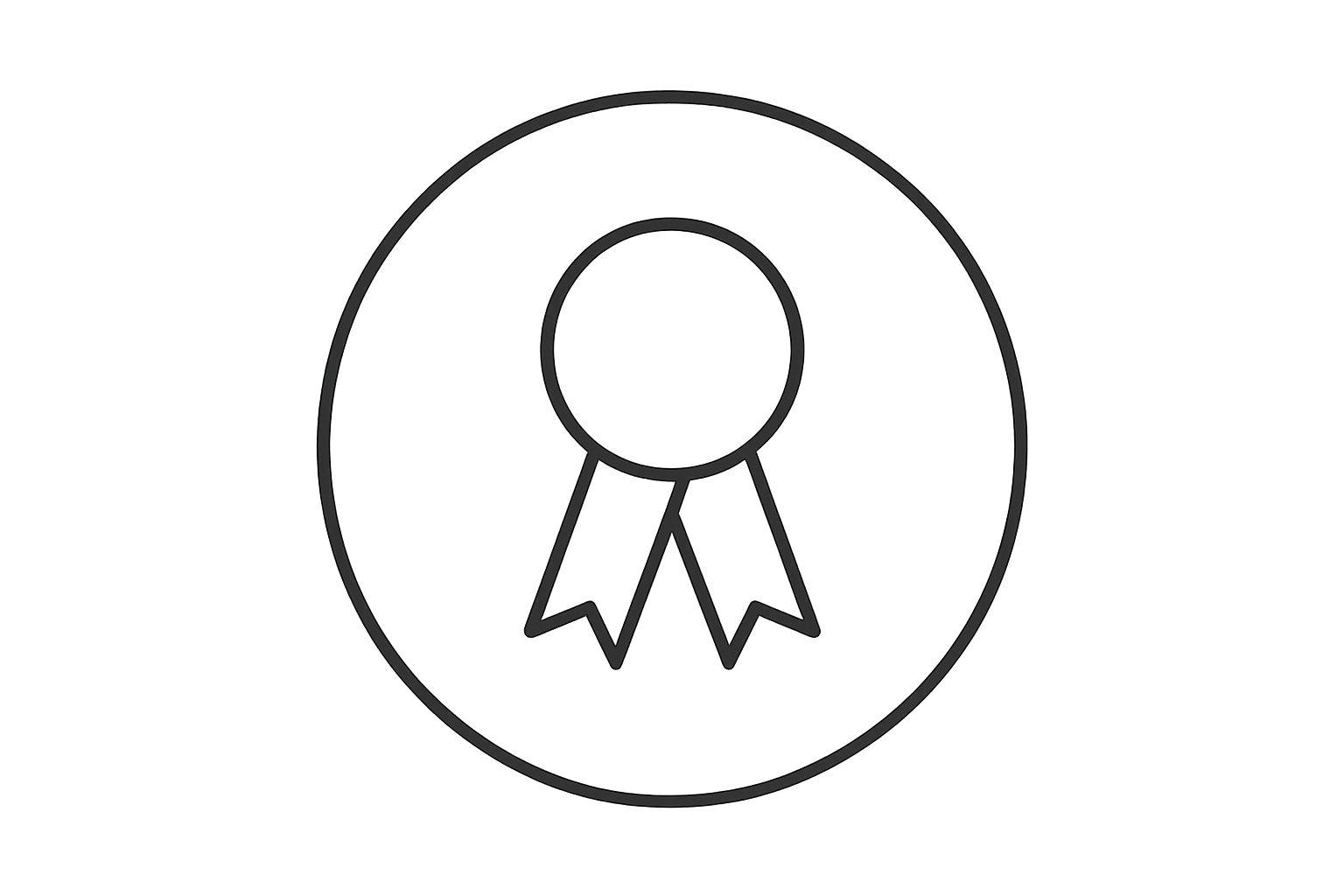 icon cirle with center award . outlined